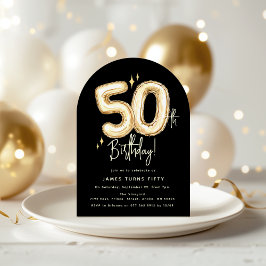 Invitación Globo de oro de moda Cumpleaños 50 Fiesta de cumpl