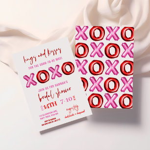 Invitación Globo de Relieve metalizado de ducha de novias XOX