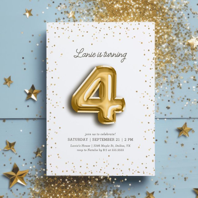 Invitación Globo de Relieve metalizado Purpurina de oro moder (Subido por el creador)
