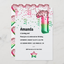 Invitación Globo de sandía de verano Fiesta de cumpleaños 1