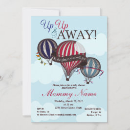 Invitación Globo del aire caliente para arriba para arriba y