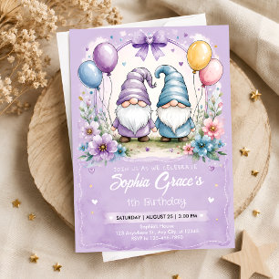 Invitación Globo Floral Cumpleaños Nombre Personalizado Prime