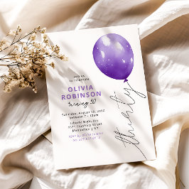 Invitación Globo Morado de Moda Cumpleaños 30