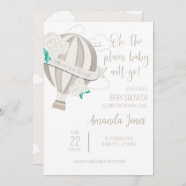 Invitación Globo neutro de aire caliente de género con ducha