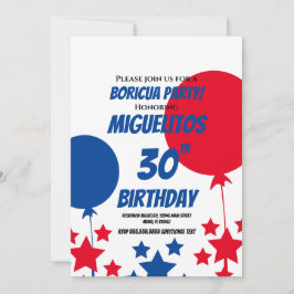 Invitación Globo para fiesta de cumpleaños latina hispana pue
