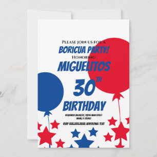 Invitación Globo para fiesta de cumpleaños latina hispana pue