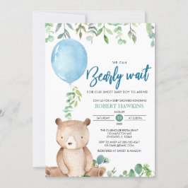 Invitación Globo Podemos Esperar A Que Teddy Bear Baby Shower