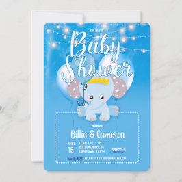 Invitación Globos azules Guión para bebé Baby Shower