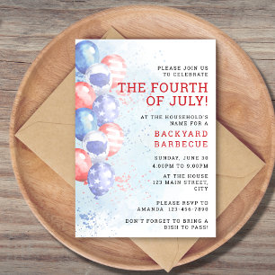 Invitación Globos de Acuarela de Presupuesto para la Parrilla