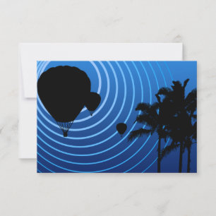 Invitación globos de aire caliente de la escena del sol