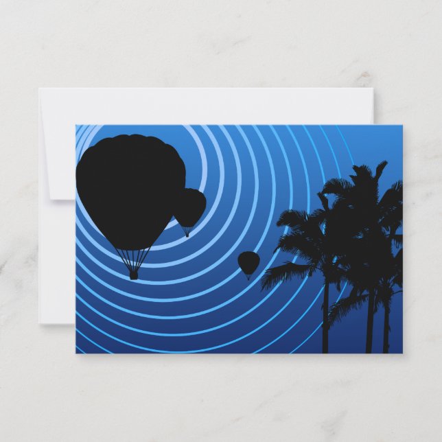Invitación globos de aire caliente de la escena del sol (Anverso)