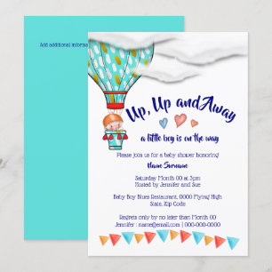Invitación Globos de aire caliente niños bebé ducha lindo fie