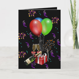 Invitación Globos de aniversario Cubo de botella Celebración