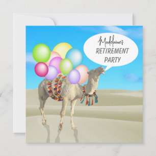 Invitación Globos de camello del desierto de la jubilación co