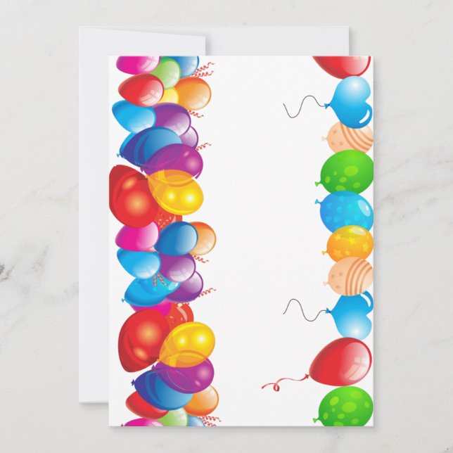 Invitación Globos de color (Anverso)
