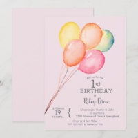 Globos de color de agua invitan al primer cumpleañ