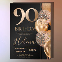 Globos de confeti glamurosos para el 90 cumpleaños