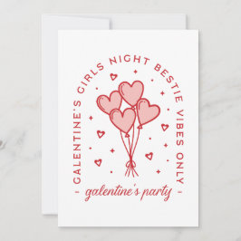 Invitación Globos de corazón bestie del fiesta de Galentine