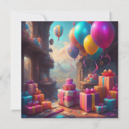 Invitación Globos de cumpleaños