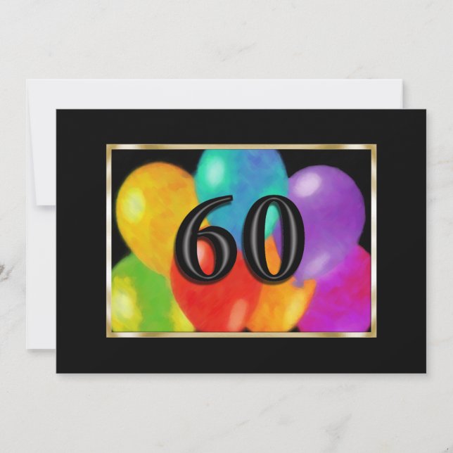 Invitación Globos de cumpleaños 60 (Anverso)