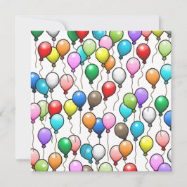 Invitación Globos de cumpleaños coloridos