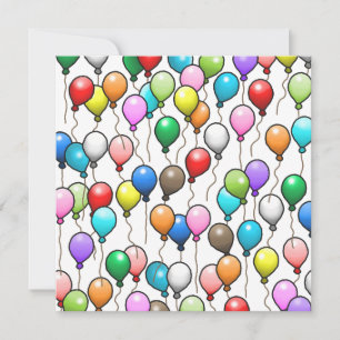 Invitación Globos de cumpleaños coloridos