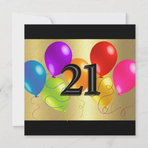 Invitación Globos de cumpleaños coloridos 21