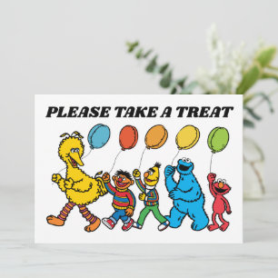 Invitación Globos de cumpleaños de amigos de la calle Sesame