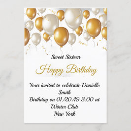 Invitación Globos de cumpleaños de la celebración