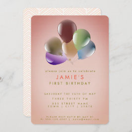 Invitación Globos de cumpleaños | Fiesta de cumpleaños