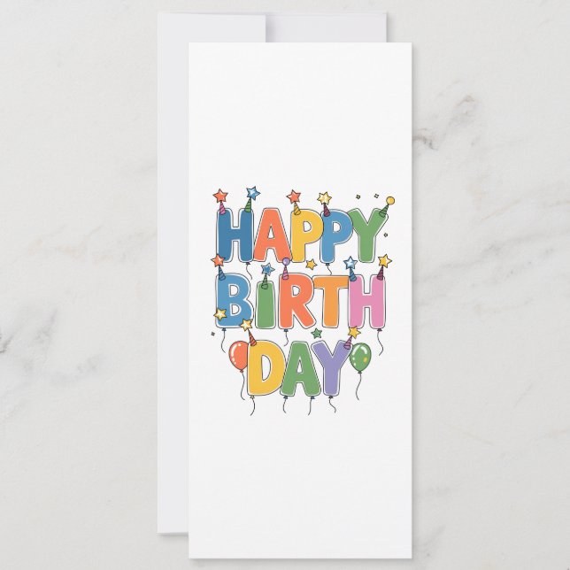 Invitación Globos de Feliz Cumpleaños (Anverso)