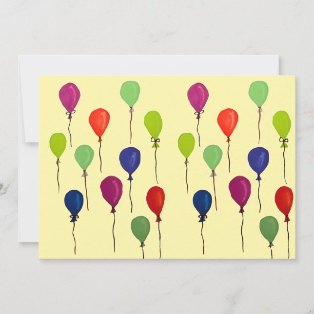 Invitación Globos de fiesta coloridos (Anverso)