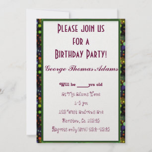 Invitación Globos de Fiesta de Cumpleaños Patrón Destiny Savv