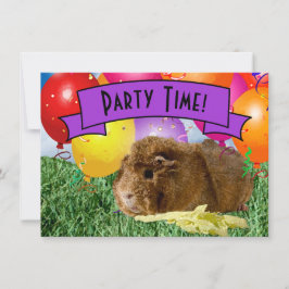 Invitación Globos de Fiestas de niños de cerdo de Guinea