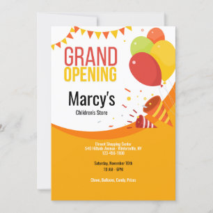 Invitación Globos de gran inauguración