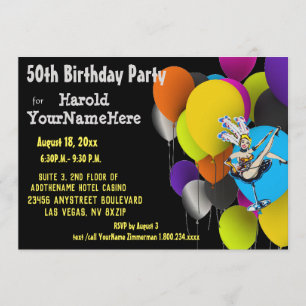 Invitación Globos de la 50ª fiesta de cumpleaños de Las Vegas