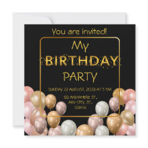 Globos de oro. Elegante cumpleaños