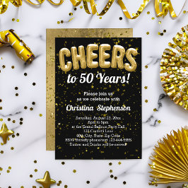 Invitación Globos de oro vitorea a 50 años 50 cumpleaños