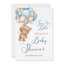Globos de oso Baby Shower Guardar la fecha