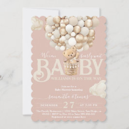 Invitación Globos de oso Bearly Wait Baby Shower