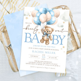 Invitación Globos De Oso De Teddy Que Podemos Esperar A Baby