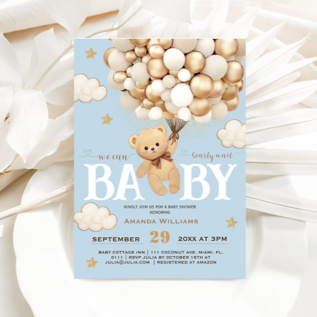 Invitación Globos de Osos Esperando con Ansias Baby Shower Az (Subido por el creador)