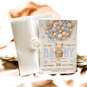 Invitación Globos de Osos Esperando con Ansias la Ducha de Be