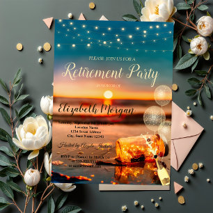 Invitación Globos de playa de Sunset, Fiesta de Jubilación de