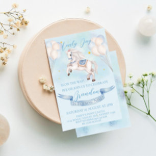 Invitación Globos de pony de cuento de hadas Cumpleaños 1 niñ