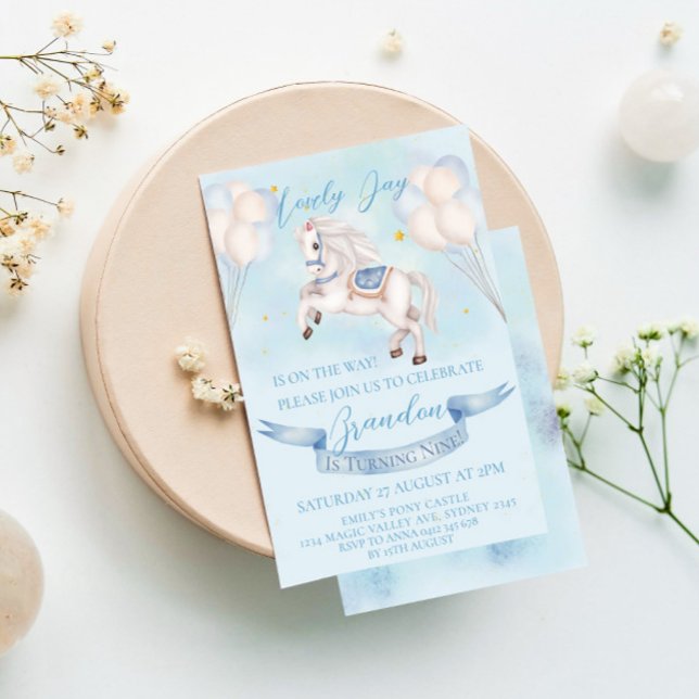 Invitación Globos de pony de cuento de hadas para cumpleaños  (Subido por el creador)