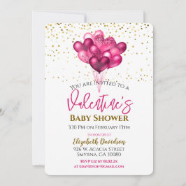 Invitación Globos de San Valentín en Baby Shower