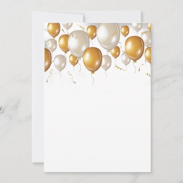 Invitación Globos del cumpleaños de la celebración (Anverso)