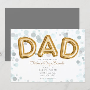 Invitación Globos dorados DAD para Brunch del Día del Padre G