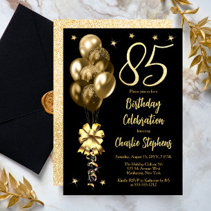 Invitación Globos dorados elegantes en fiesta de cumpleaños 8